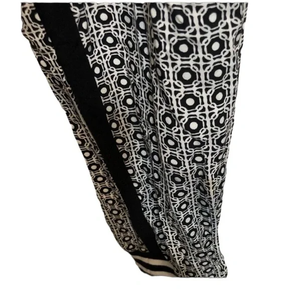 Vanilla Star size large Black & White print silky joggers black tux strip - Picture 10 of 14